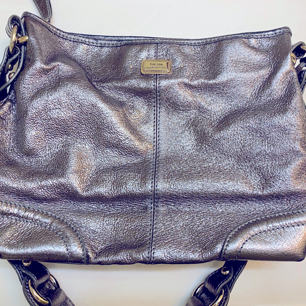 The Sak silver leather shoulder bag